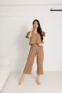 Damen-Pyjama aus Baumwoll-Musselin Chiara / Toffee - Dolce Sonno
