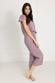 Damen-Pyjama aus Baumwoll-Musselin Chiara / Lavendel - Dolce Sonno