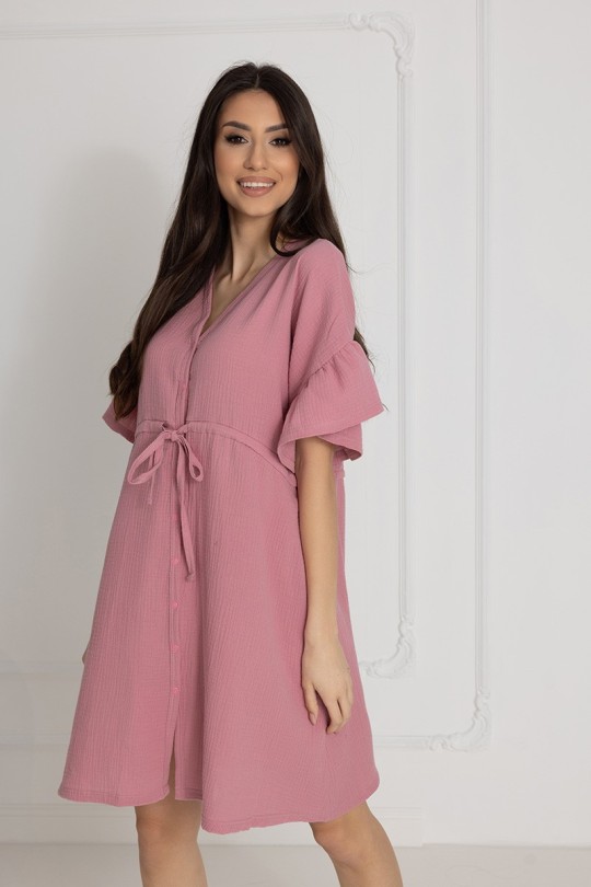 Damen-Musselin-Nachthemd Celine / Fuchsia - Dolce Sonno