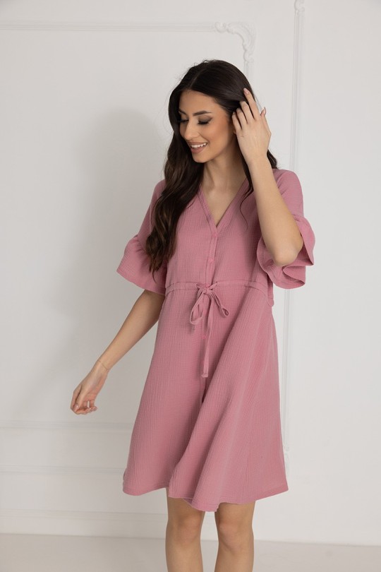 Damen-Musselin-Nachthemd Celine / Fuchsia - Dolce Sonno