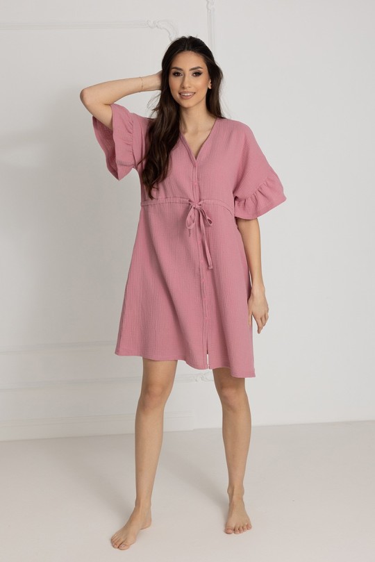 Damen-Musselin-Nachthemd Celine / Fuchsia - Dolce Sonno