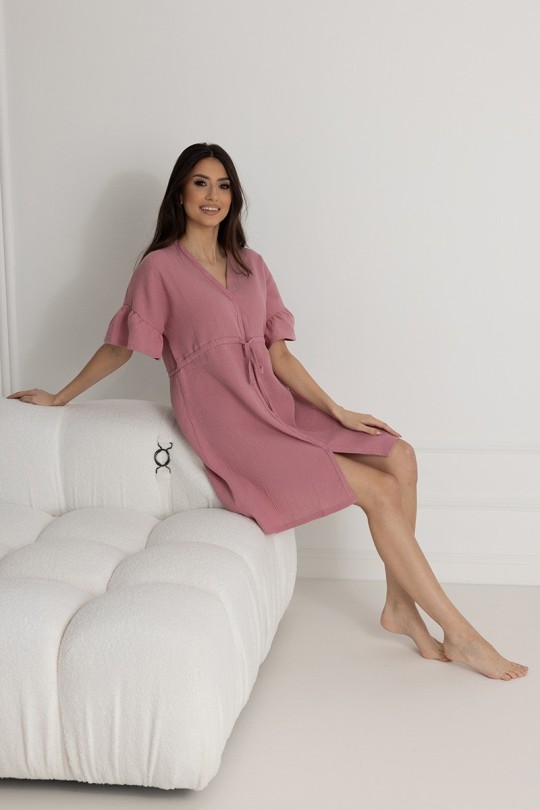 Damen-Musselin-Nachthemd Celine / Fuchsia - Dolce Sonno