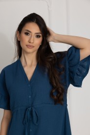 Damen-Musselin-Nachthemd Celine / Poseidon - Dolce Sonno