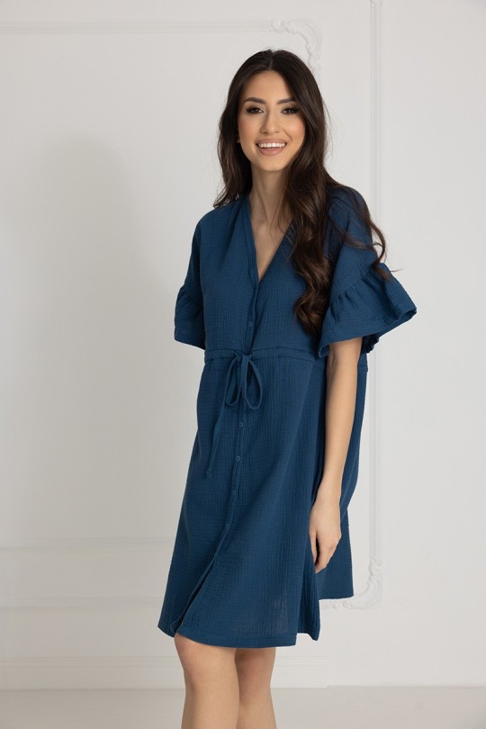 Damen-Musselin-Nachthemd Celine / Poseidon - Dolce Sonno