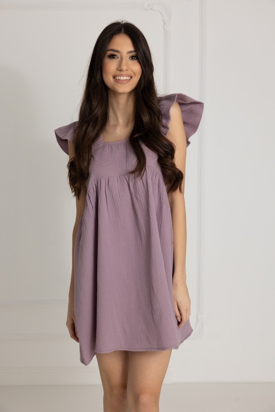 Muslin-Umstandsnachthemd zum Stillen Flavia / Lavendel - Dolce Sonno