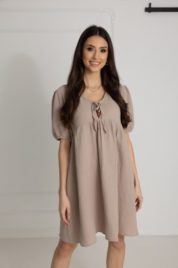 WUALAA Women - Musselin Damenkleid  Silvia Mocca