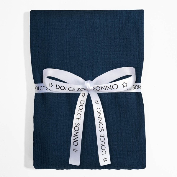 Musselinwindel 110x110 cm Navy Blue  - Dolce Sonno