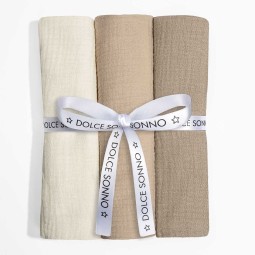 Set aus 3 Musselintüchern...