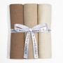 Set aus 3 Musselintüchern 60 x 70 cm 100% Baumwolle Oeko-Tex | Set 02 - Dolce Sonno