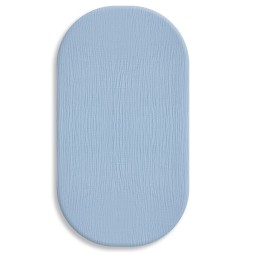 Weiches Mull-Bettlaken 75x35 cm für Wiege Gondel oder Moseskorb Jeans - Dolce Sonno