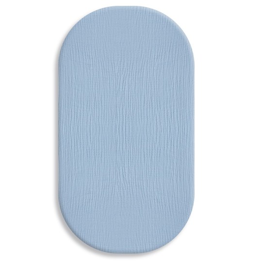 Weiches Mull-Bettlaken 75x35 cm für Wiege Gondel oder Moseskorb Jeans - Dolce Sonno