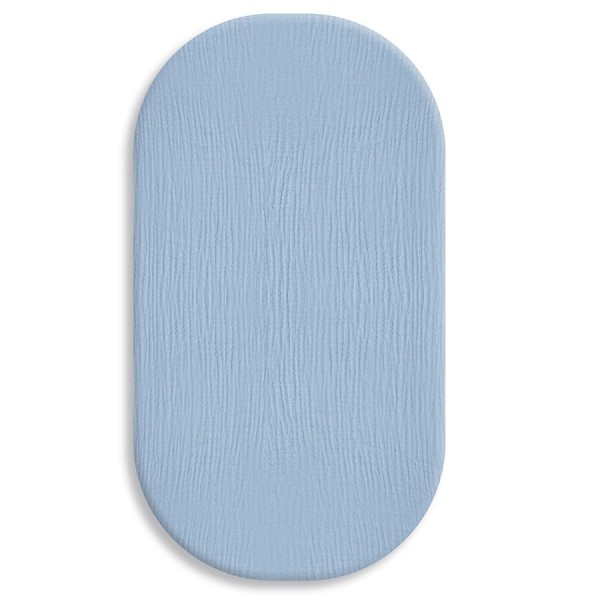 Weiches Mull-Bettlaken 75x35 cm für Wiege Gondel oder Moseskorb Jeans - Dolce Sonno