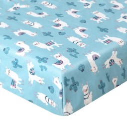 Baumwoll-Spannbettlaken fürs Babybett 70x140 Lamas - Dolce Sonno