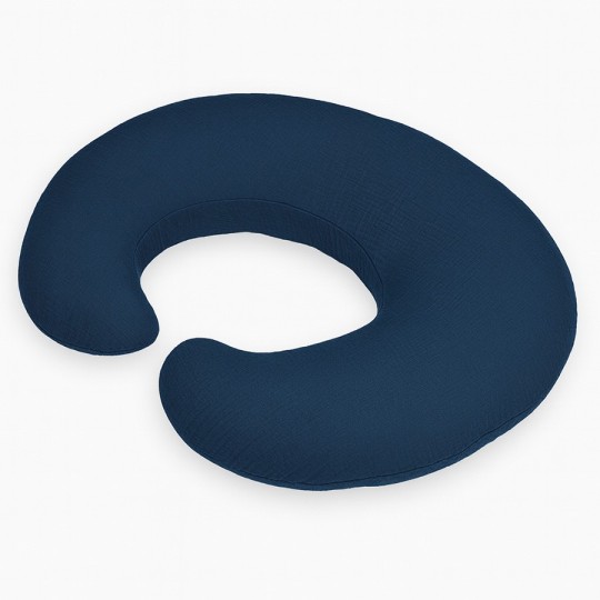 Stillkissen C-Form aus Musselin für die Stillzeit Deep Blue - Dolce Sonno